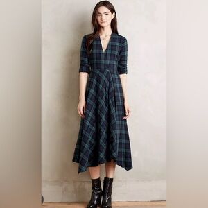 Anthropologie Isabella Sinclair Sylvan Plaid Shirtdress